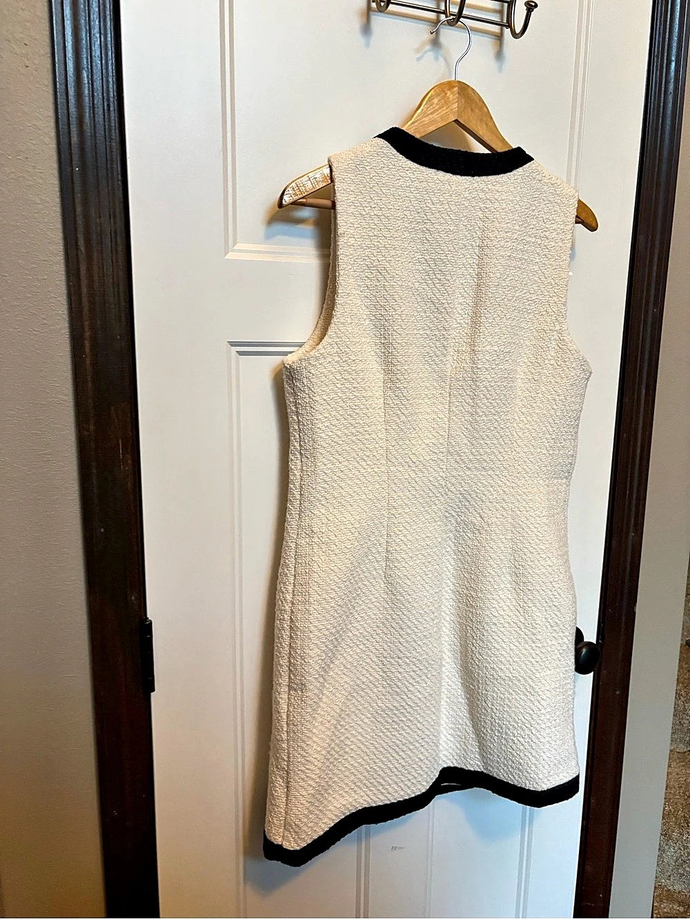 Abercrombie & Fitch The A&F Mara Tweed Vest Mini Dress Cream & Black sz Medium - Picture 6 of 11
